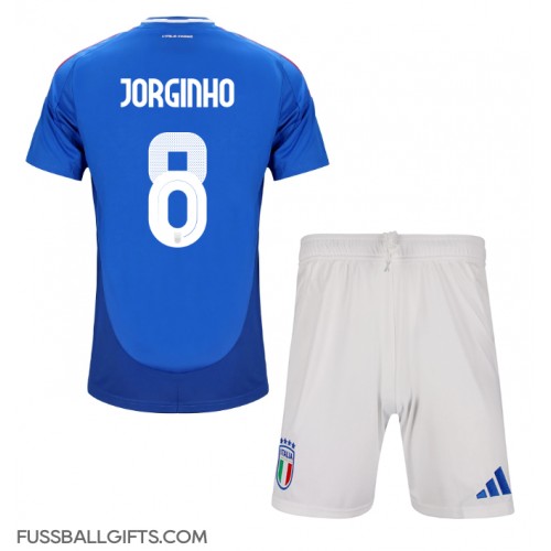 Italien Jorginho Frello #8 Fußballbekleidung Heimtrikot Kinder EM 2024 Kurzarm (+ kurze hosen)